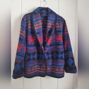 Vintage, Native/Geometric/Western Pattern Jacket. Size M